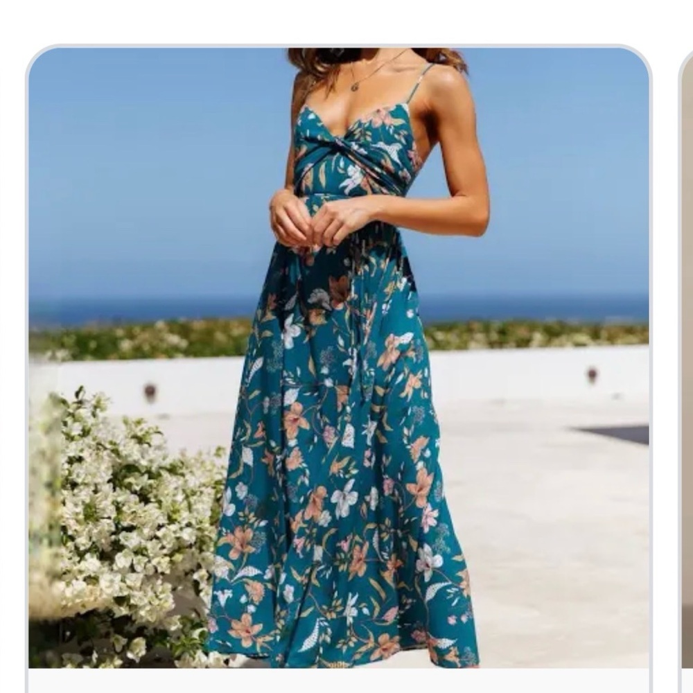 Hello Molly Teal Floral Maxi Dress